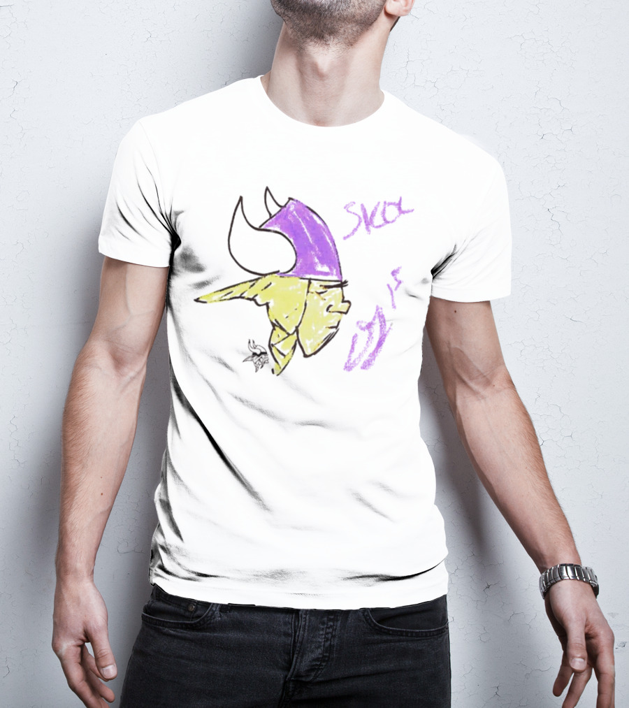 Skol Vikings Helmet Sketch Rookies Paint Minnesota Vikings T-Shirt