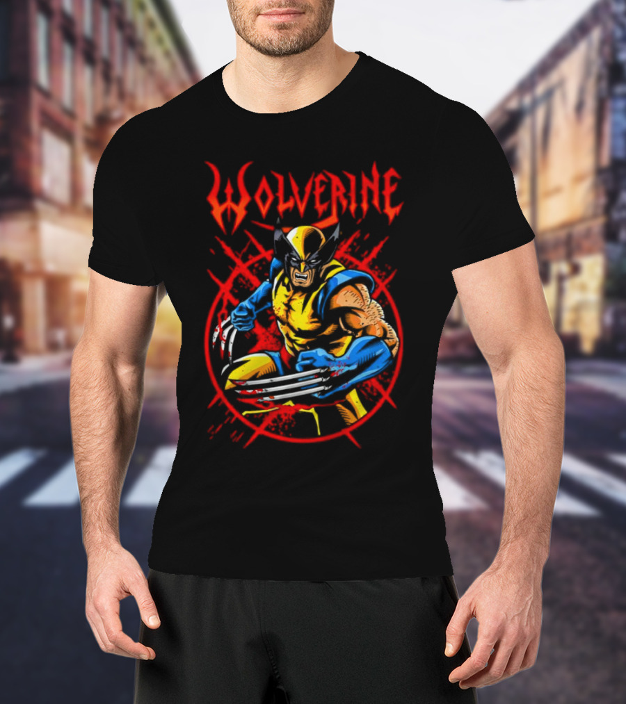 Wolverine Fierce Claws Violent Stance T-Shirt