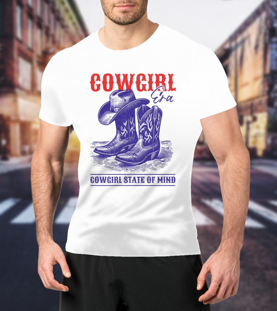 Cowgirl Era Cowgirl State Of Mind Vintage T-Shirt