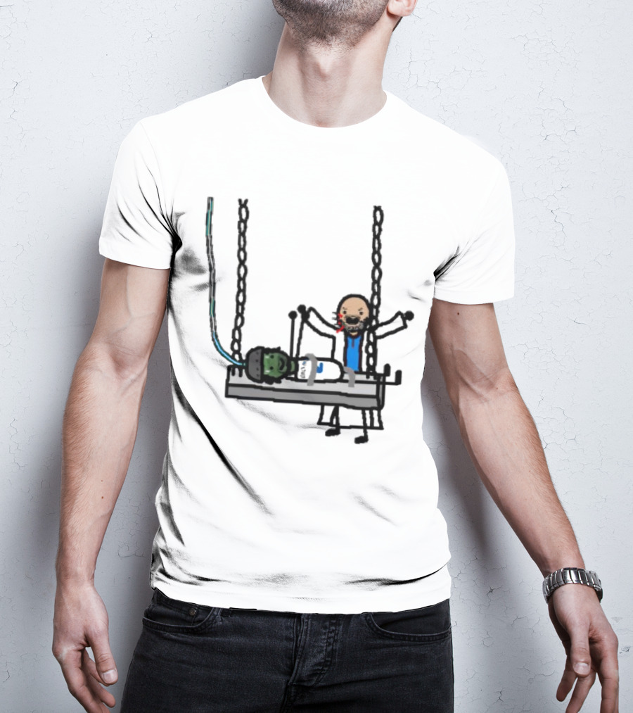 Dereck Its A Live-Ly Frankenstein Doctor With Green Zombie On Medical Table T-Shirt