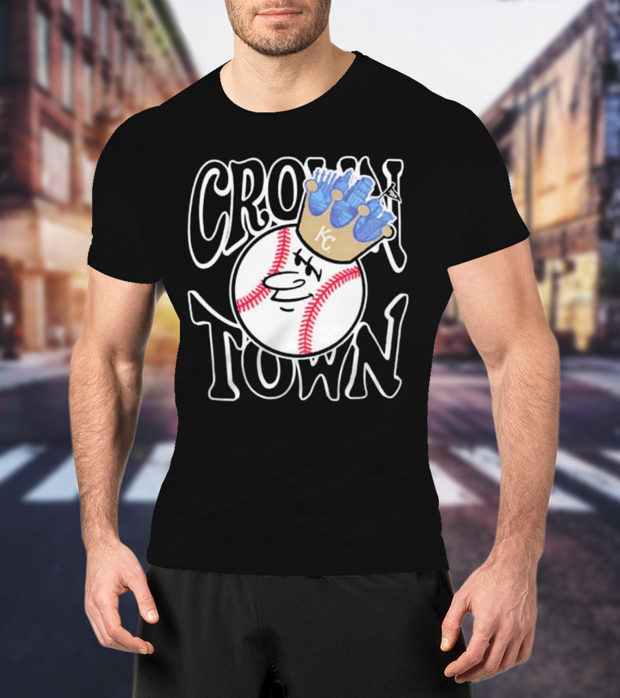 Crown Town Kansas City Royals Baseball Character With Crown T-Shirt