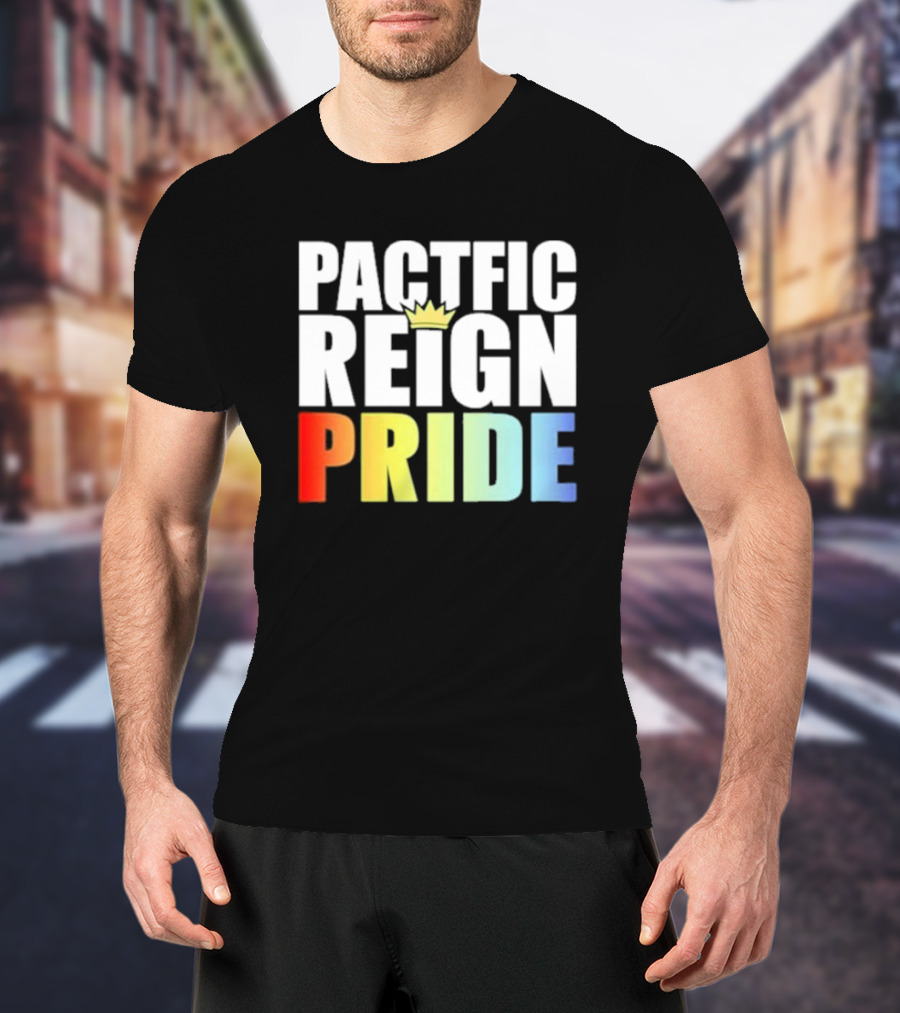 Pacific Reign Pride Crown Rainbow Colors T-Shirt
