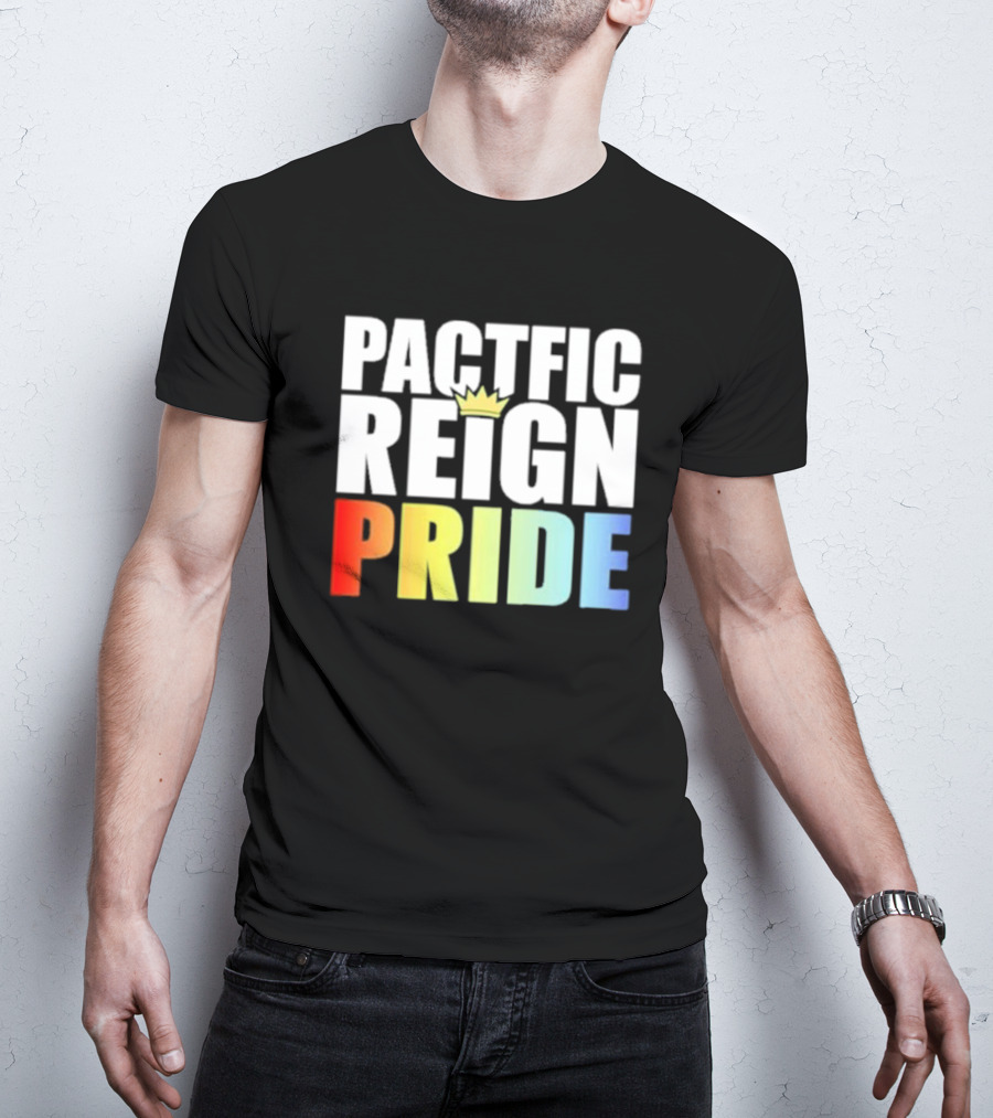 Pacific Reign Pride Crown Rainbow Colors T-Shirt
