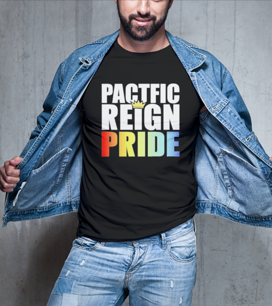 Pacific Reign Pride Crown Rainbow Colors T-Shirt