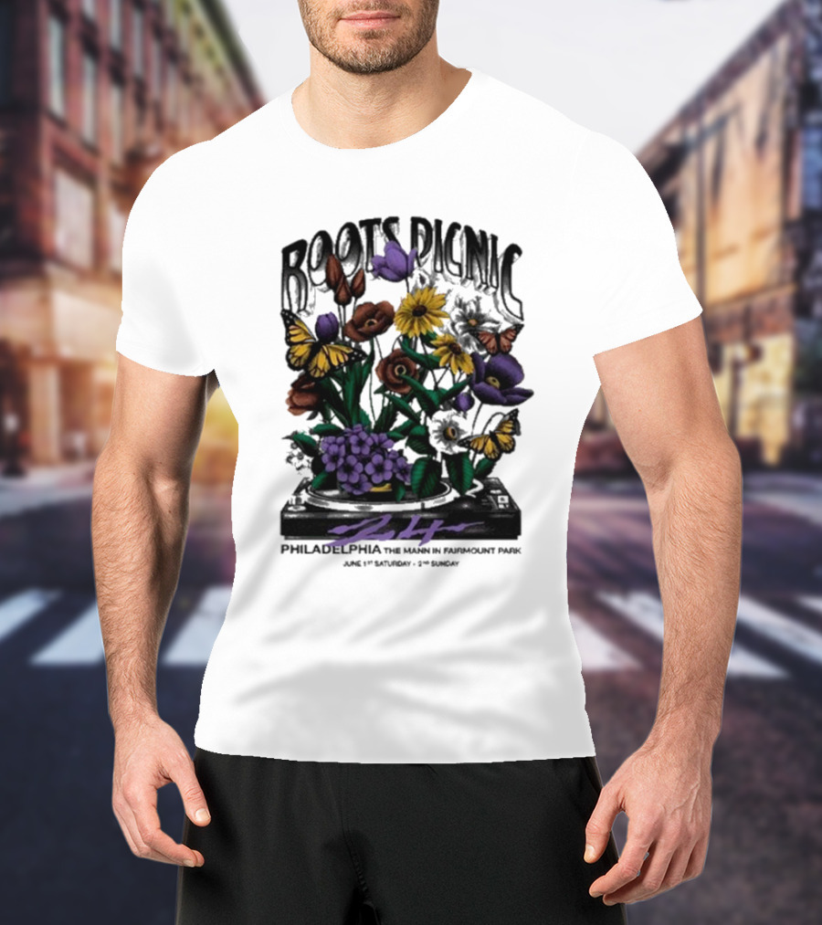 Roots Picnic Philadelphia Fairmount Park Flowers June T-Shirt