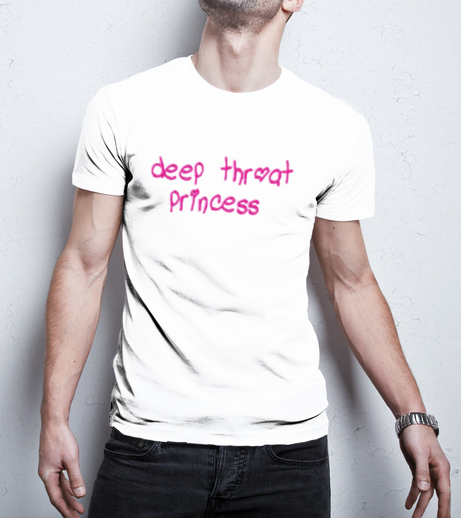 Deep Throat Princess Pink Heart Letters T-Shirt
