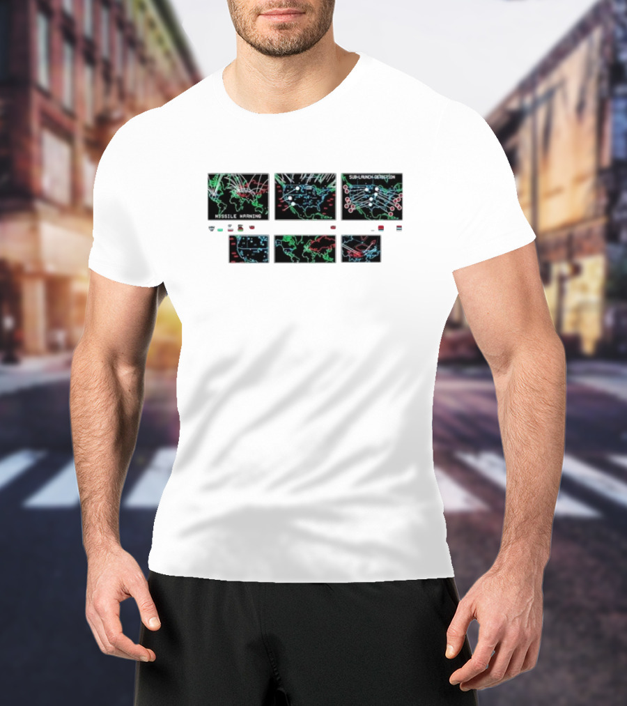 Sub-launch Detection And Missile Warning Visualization Maps T-Shirt