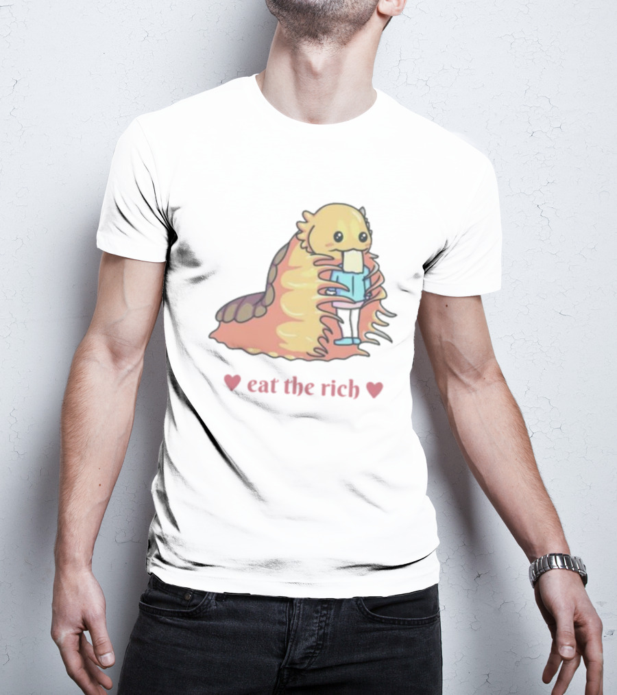The Space Slug Eat The Rich Heart T-Shirt