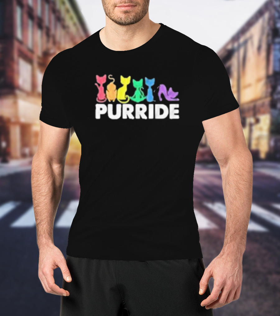Purride Rainbow Cats Uju Anya Pride T-Shirt