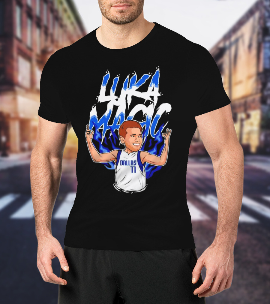 Luka Doncic Luka Magic Dallas Basketball Player Cartoon T-Shirt