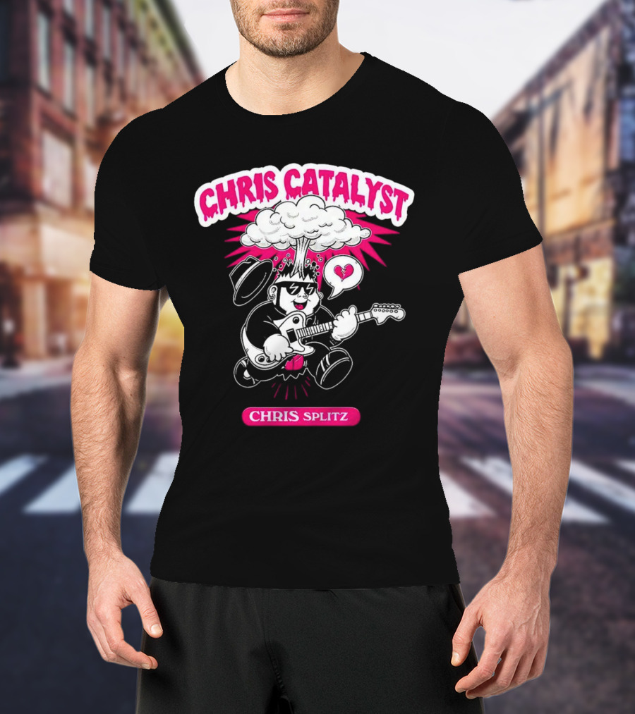 Chris Catalyst Chris Splitz Guitar Explosion Heart T-Shirt