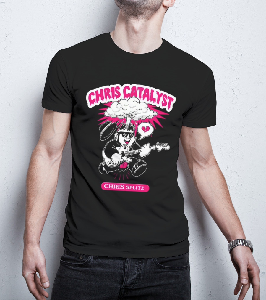 Chris Catalyst Chris Splitz Guitar Explosion Heart T-Shirt