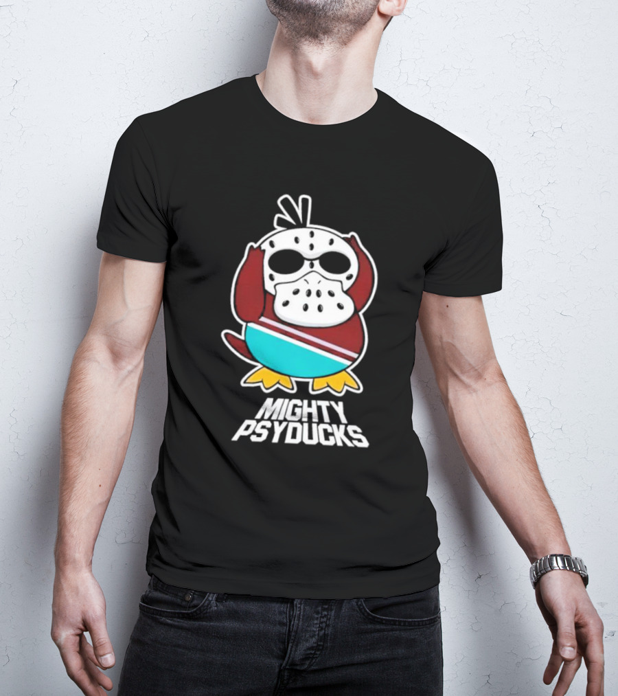 Mighty Psyducks Confused Duck Hockey Mask T-Shirt
