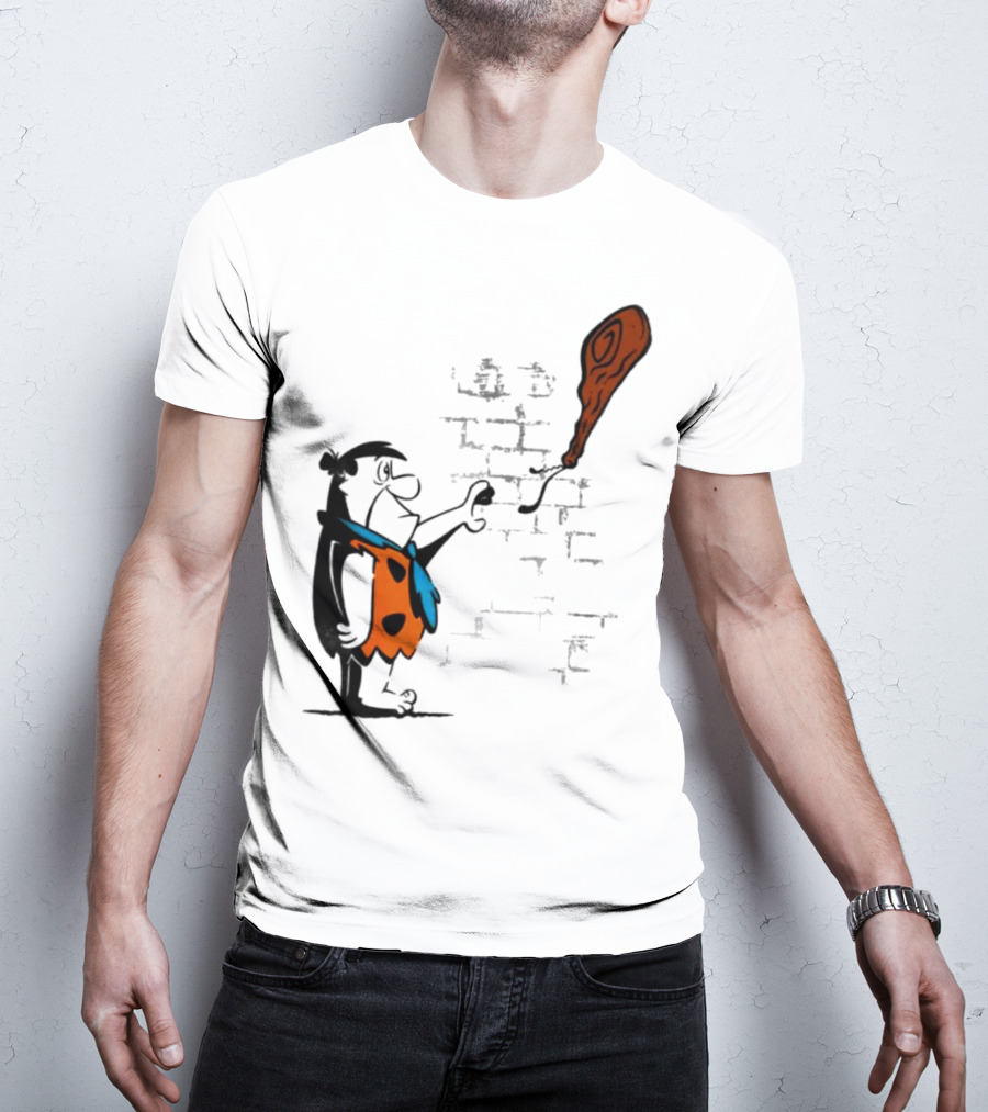 Fred Flintstone Balloon Meat Banksy Mashup T-Shirt