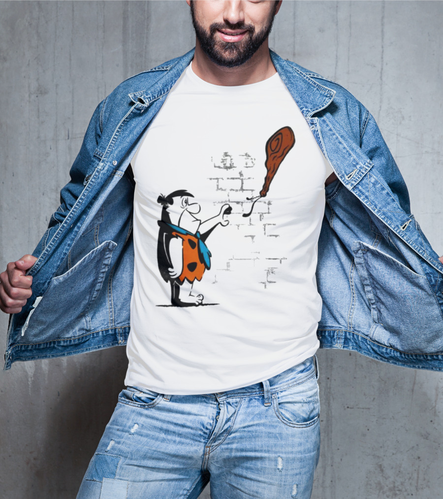 Fred Flintstone Balloon Meat Banksy Mashup T-Shirt