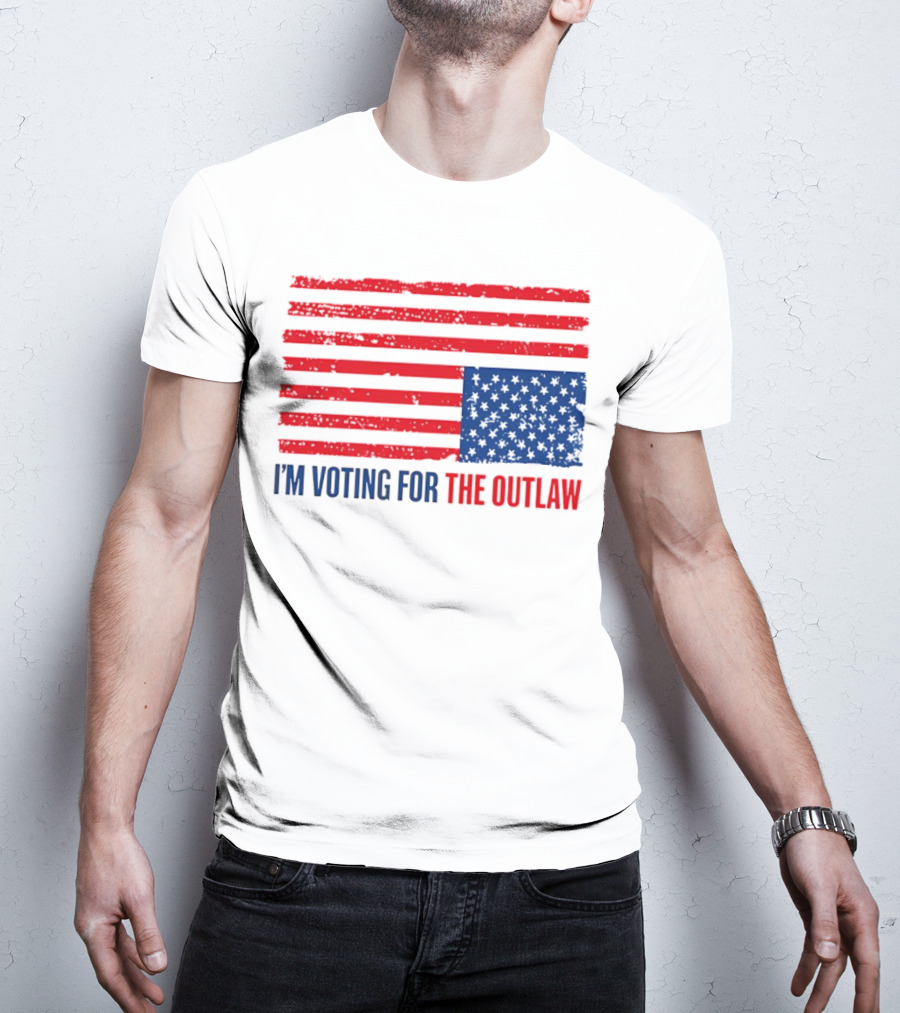 USA Flag I'm Voting For The Outlaw Distressed American T-Shirt