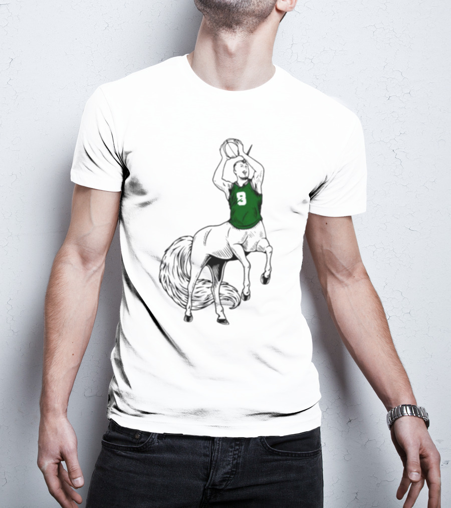 Kristaps Porzingis Unicorn Centaur Basketball Jumper 9 T-Shirt