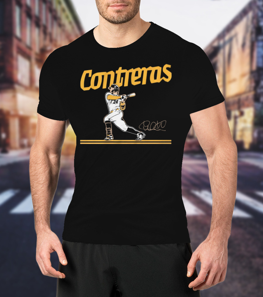 Contreras Milwaukee Brewers Slugger Swing Signature T-Shirt