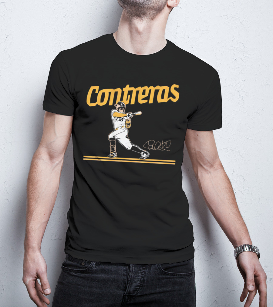 Contreras Milwaukee Brewers Slugger Swing Signature T-Shirt