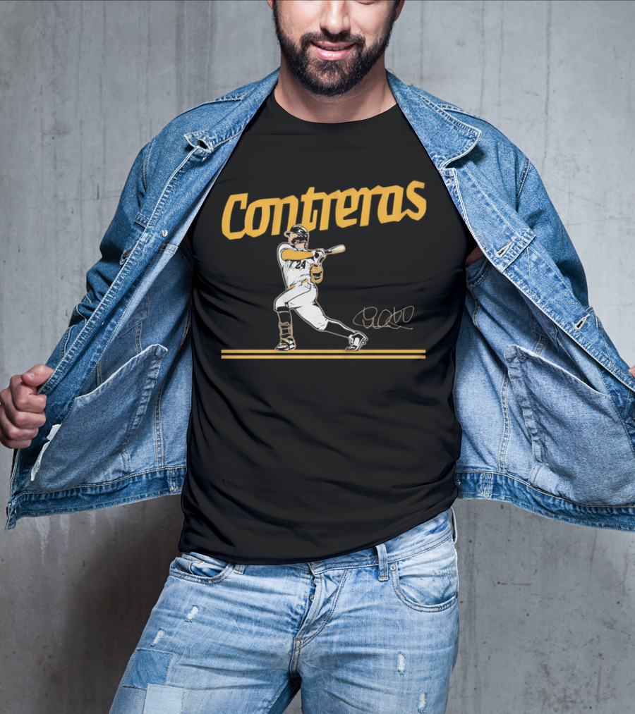 Contreras Milwaukee Brewers Slugger Swing Signature T-Shirt