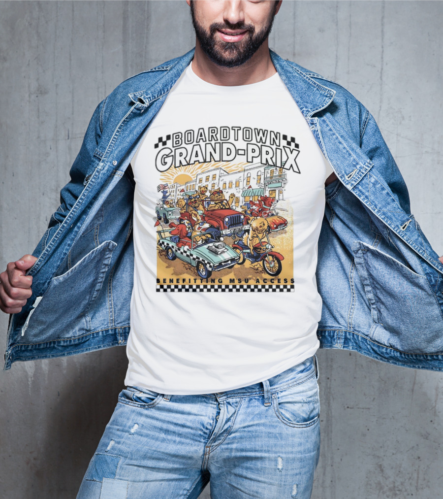 Boardtown Grand-Prix Colorful Animal Parade Benefit MSU Access T-Shirt