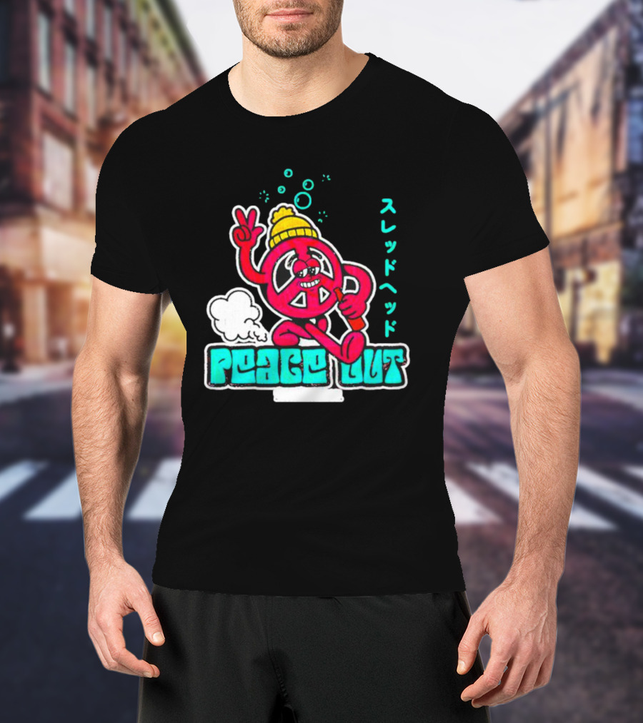Peace Out Threadhead Japanese Text Bubble Elements T-Shirt