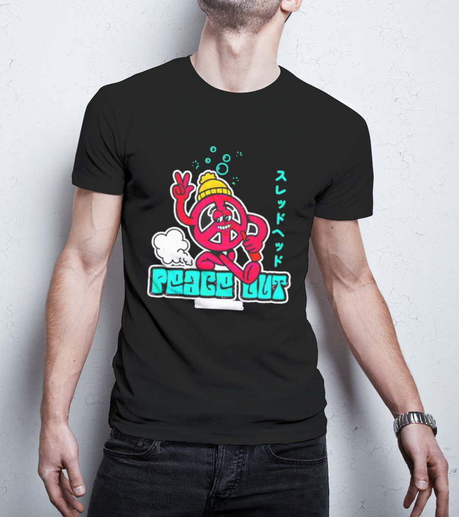 Peace Out Threadhead Japanese Text Bubble Elements T-Shirt