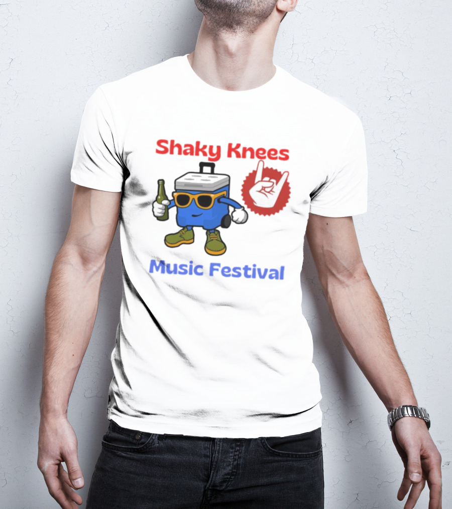 Shaky Knees Music Festival Cooler Character With Sunglasses And Hand Sign T-Shirt