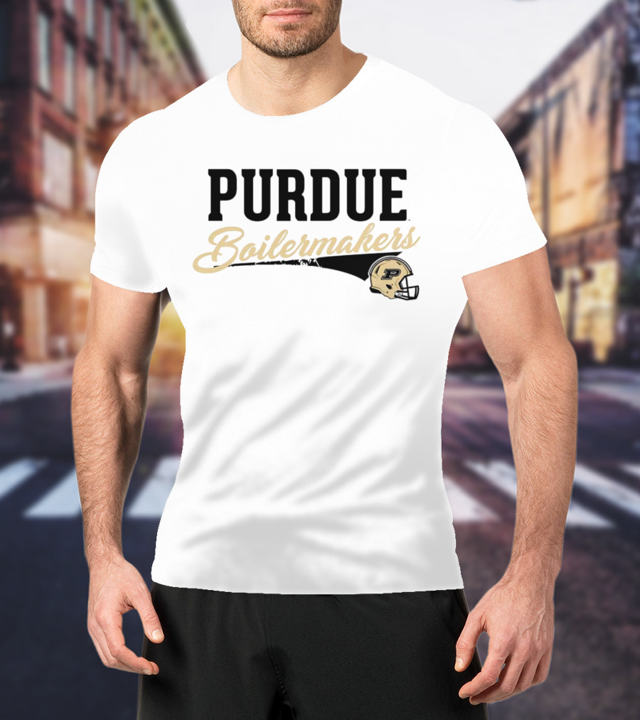 Purdue Boilermakers Script With Iconic Helmet T-Shirt