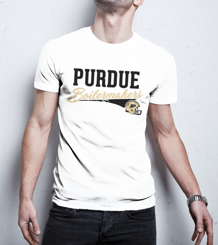 Purdue Boilermakers Script With Iconic Helmet T-Shirt