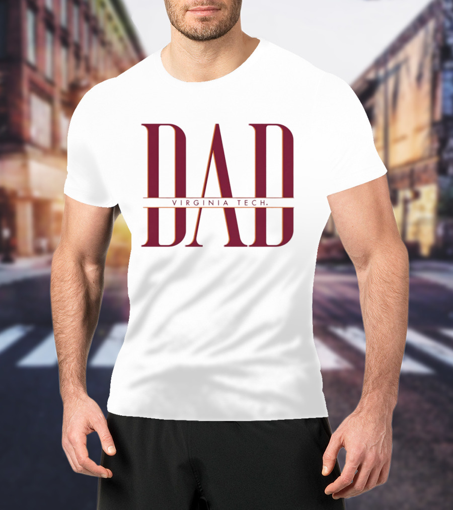 Virginia Tech Dad Bold Red Lettering T-Shirt