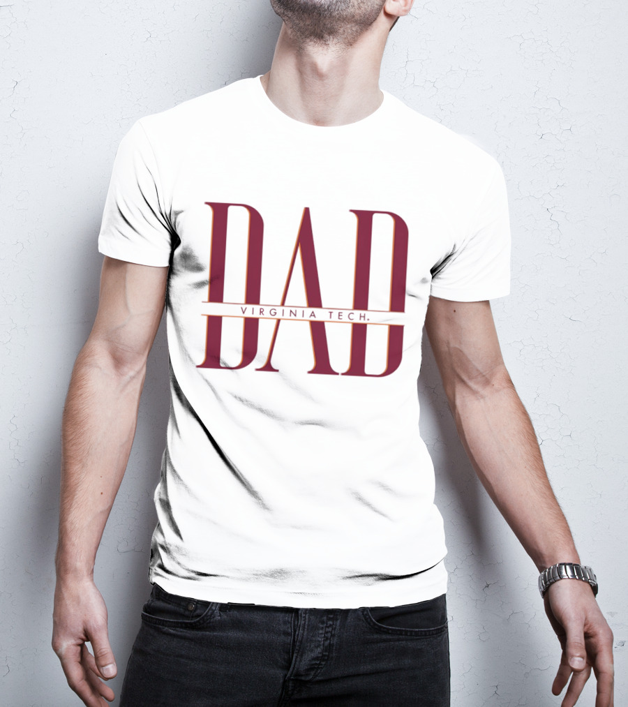 Virginia Tech Dad Bold Red Lettering T-Shirt
