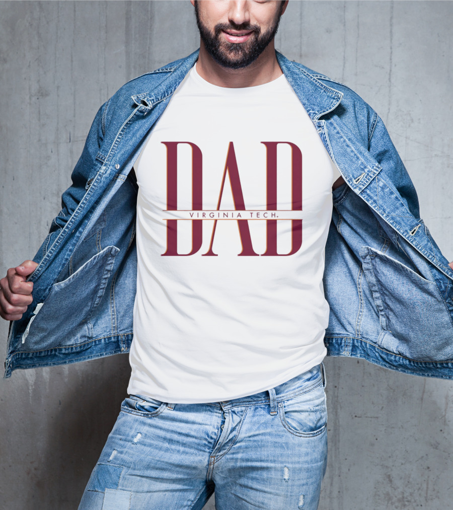 Virginia Tech Dad Bold Red Lettering T-Shirt