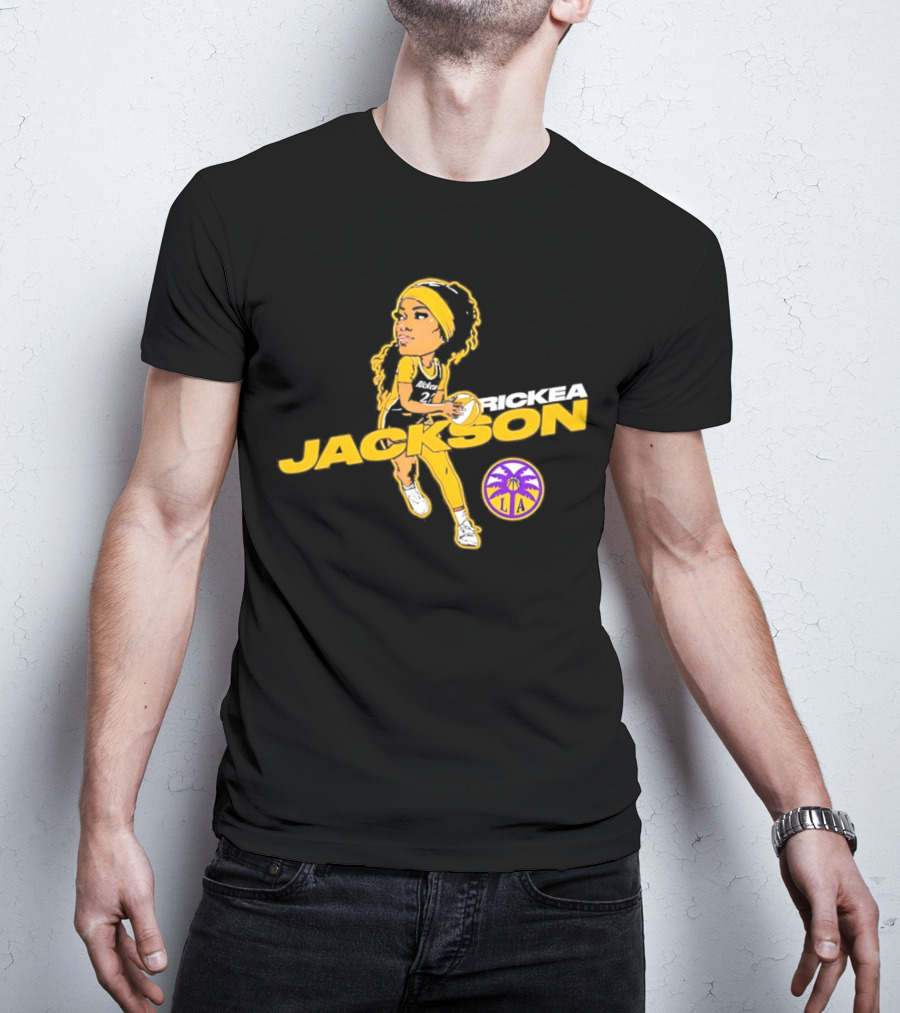 Rickea Jackson LA Basketball Player Icon In Yellow And Black T-Shirt