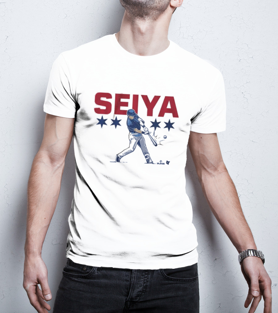 Seiya Suzuki Chicago Baseball Swing Stars T-Shirt