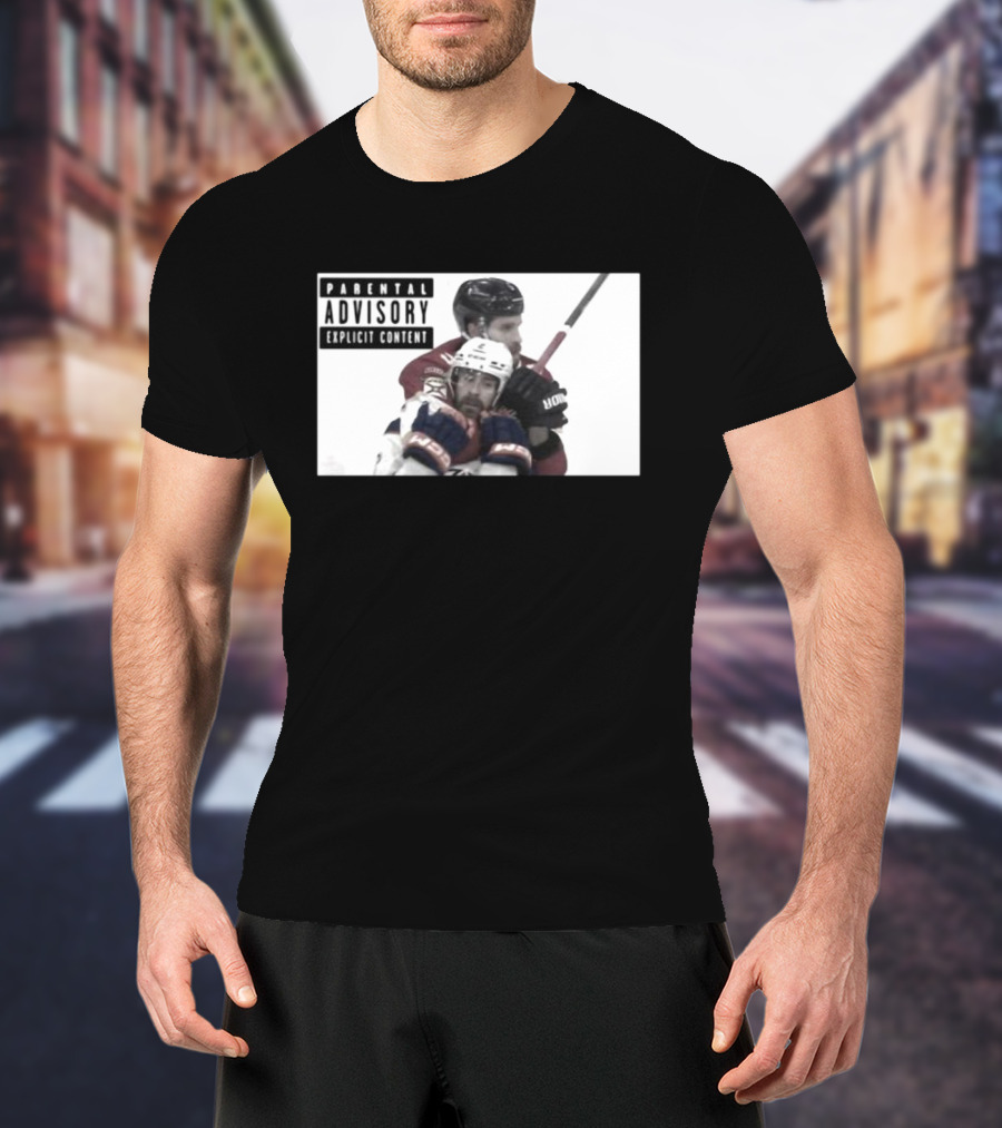 Parental Advisory Explicit Content Hockey Collision T-Shirt