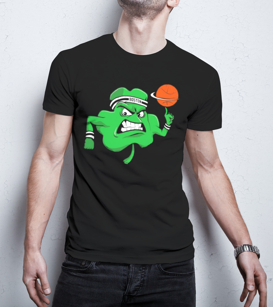 Boston Celtics Angry Clover Basketball T-Shirt