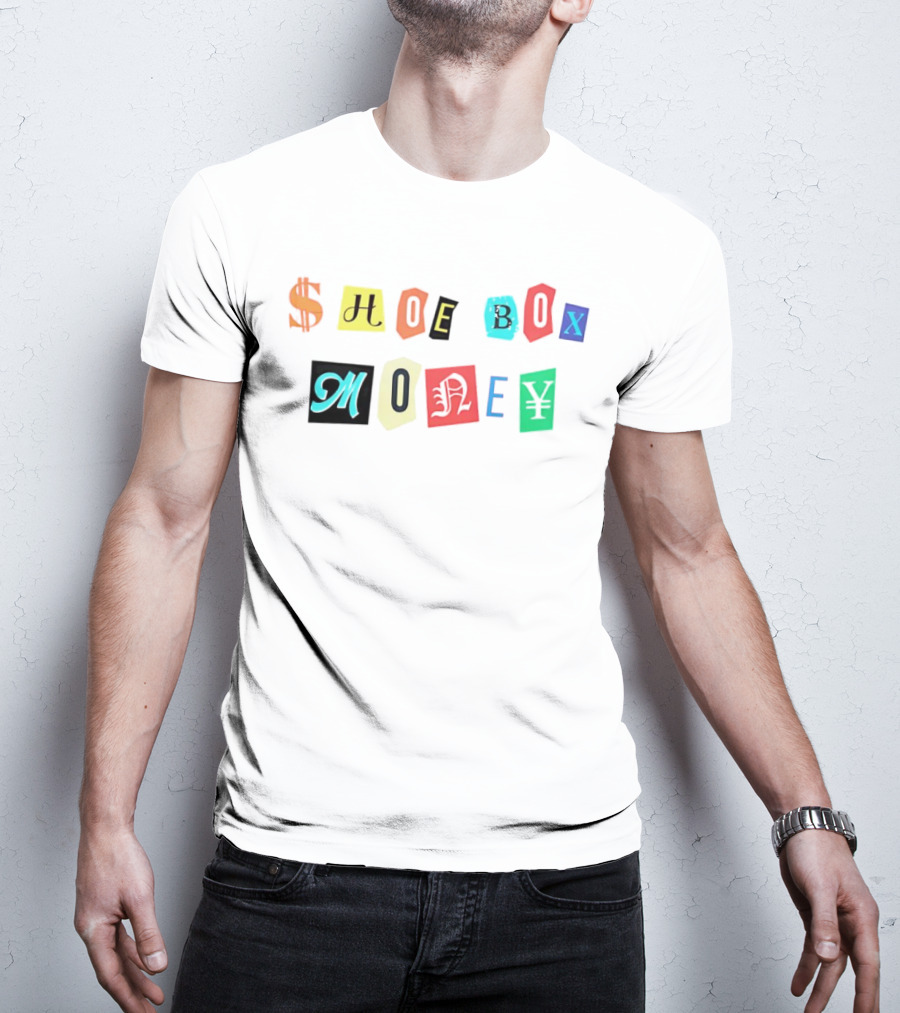 Channing Crowder Shoe Box Money Dollar Yen Lettering T-Shirt