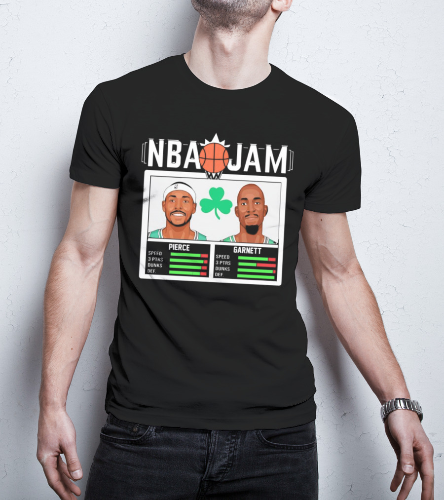 NBA Jam Pierce Garnett Vintage Celtics Basketball Retro Game T-Shirt
