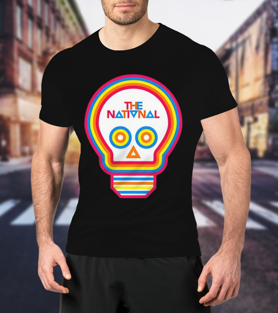 The National Lightbulb Skull Retro Rainbow T-Shirt
