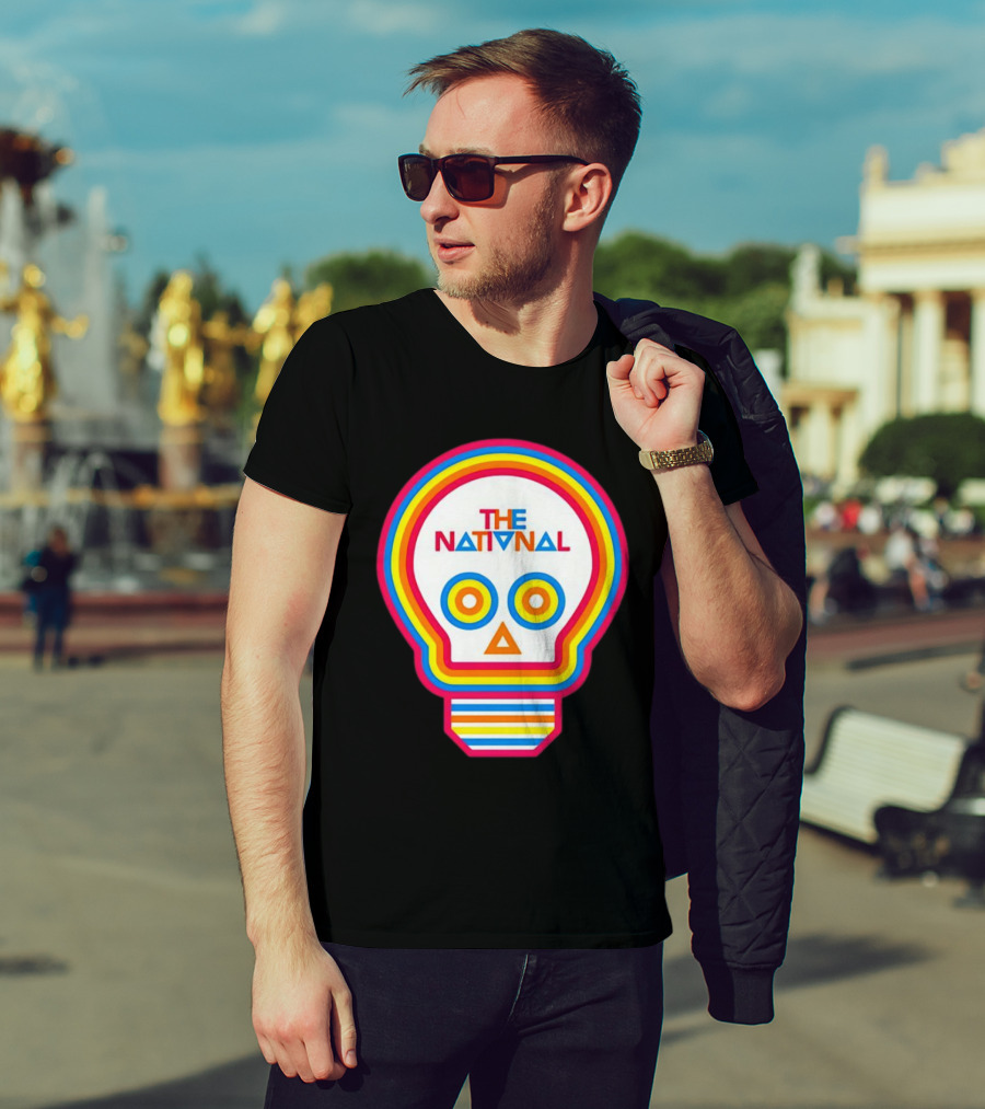 The National Lightbulb Skull Retro Rainbow T-Shirt