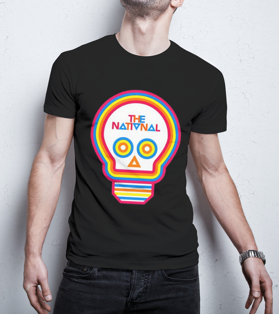 The National Lightbulb Skull Retro Rainbow T-Shirt