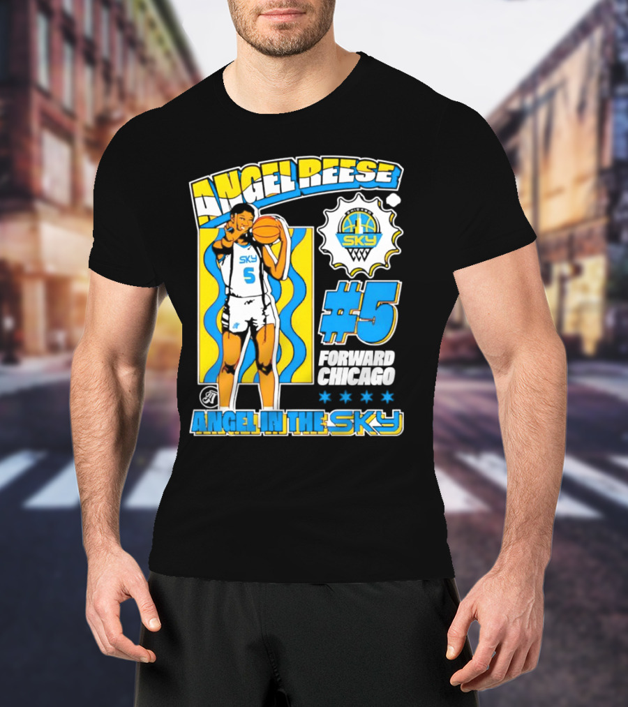 Angel Reese #5 Forward Chicago Sky Angel In The Sky T-Shirt