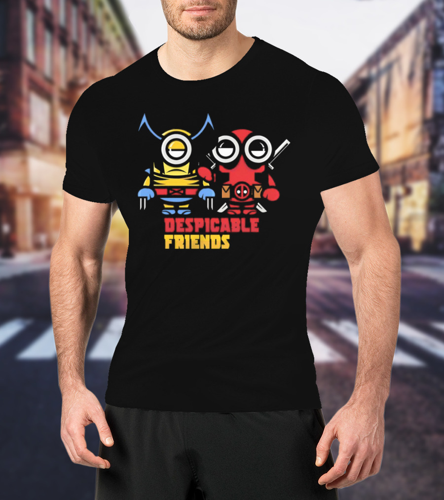 Despicable Friends Minions Wolverine And Deadpool T-Shirt