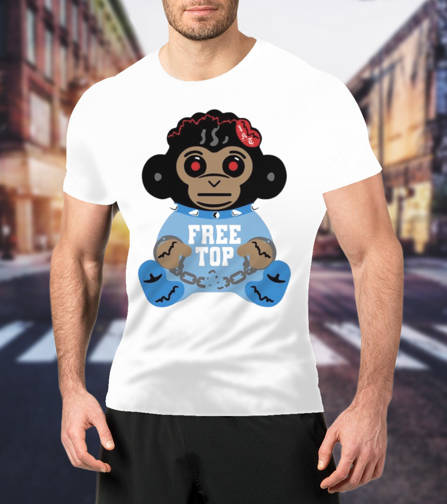 Never Broke Again Free Top Baby Monkey Character Chains T-Shirt