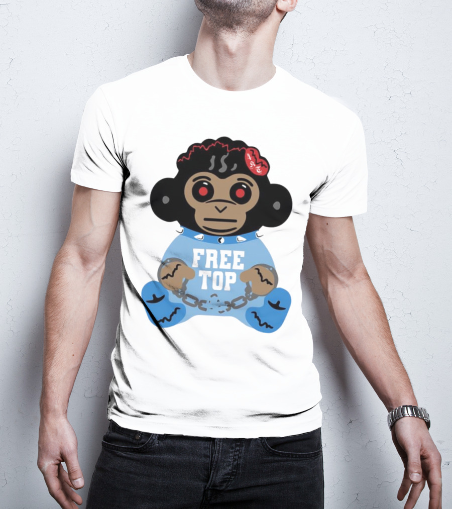 Never Broke Again Free Top Baby Monkey Character Chains T-Shirt