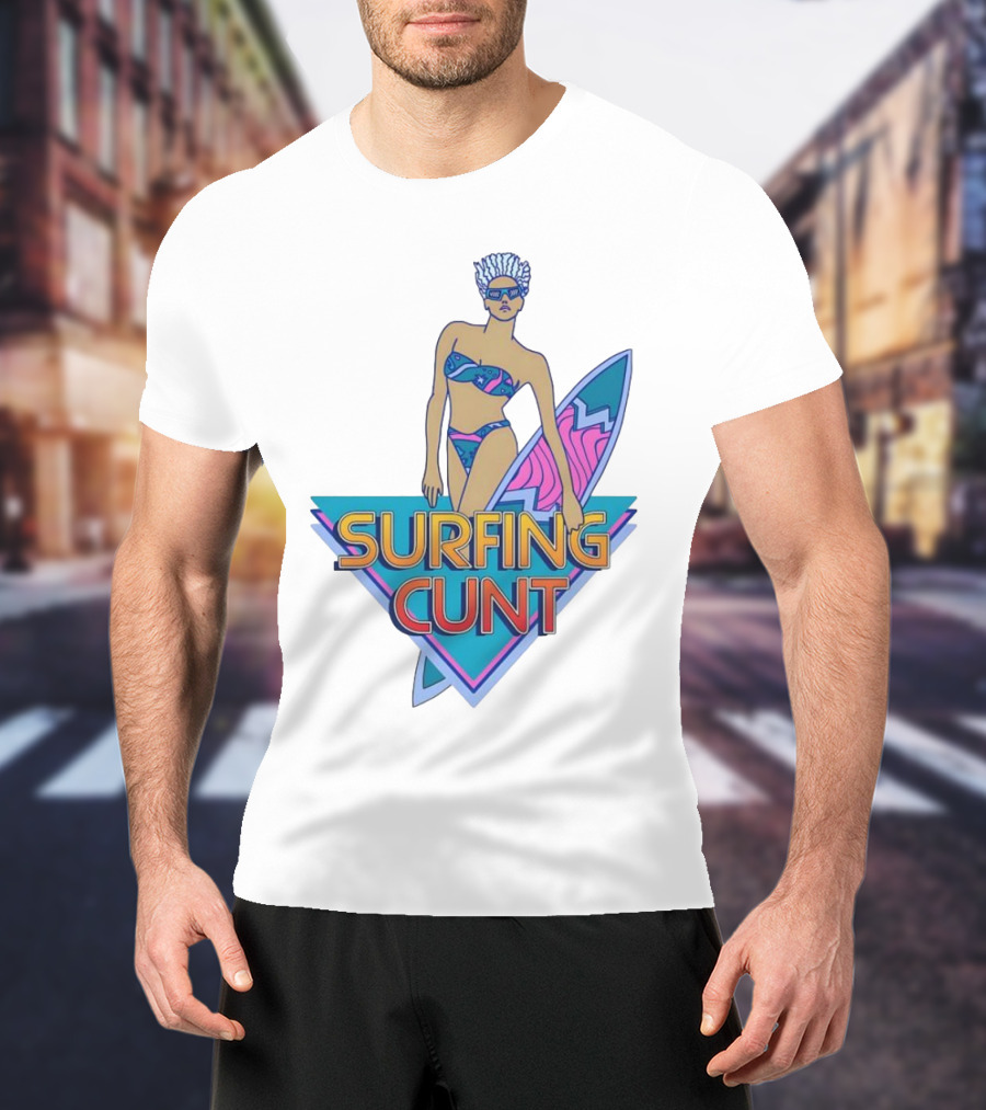 Surfing Cunt Retro Summer Vibes Surfer Girl Iconic T-Shirt