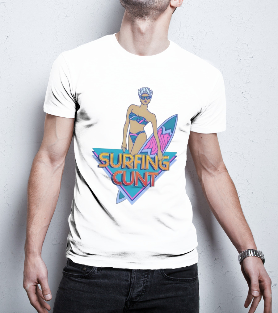 Surfing Cunt Retro Summer Vibes Surfer Girl Iconic T-Shirt