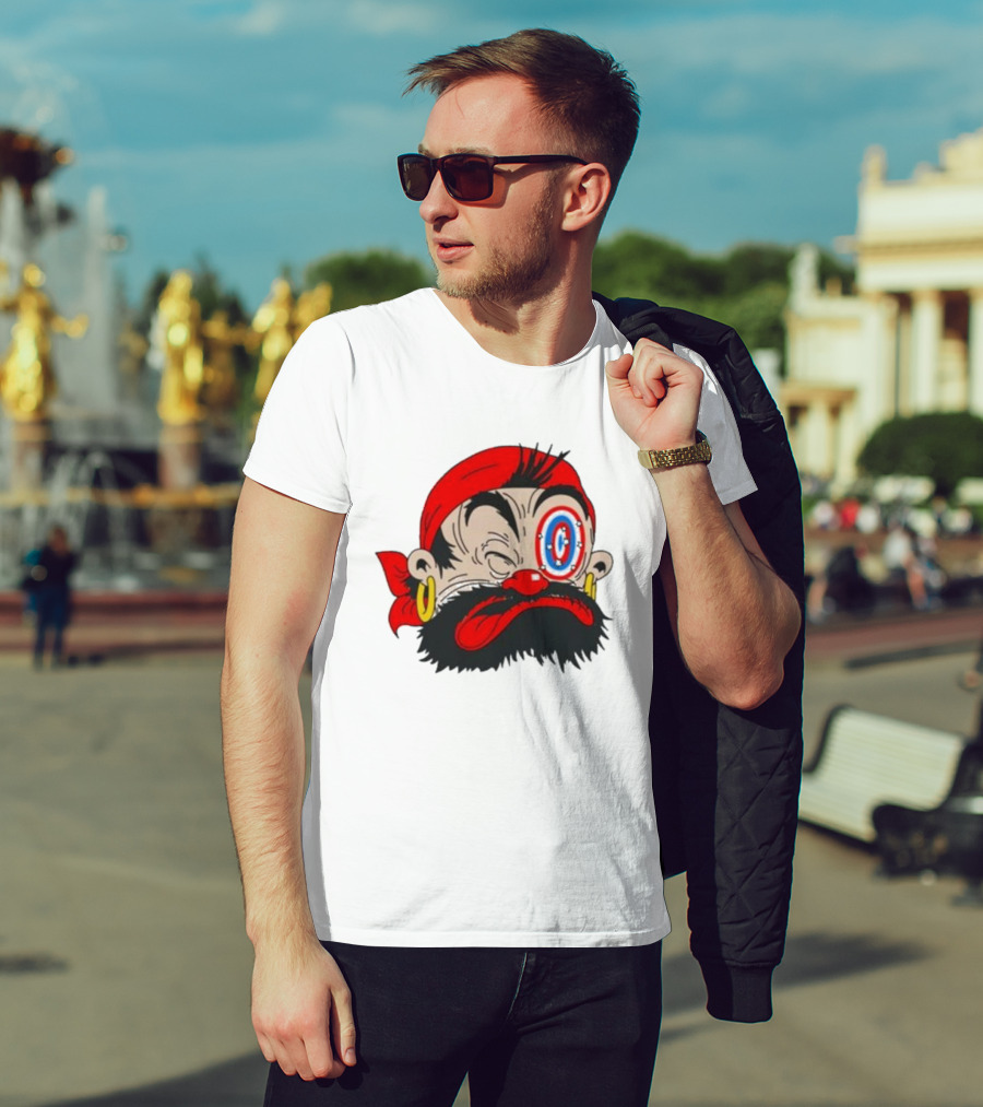 Popeye The Sailor Man Bluto Sindbad Face Close-Up Red Bandana Gold Earrings T-Shirt