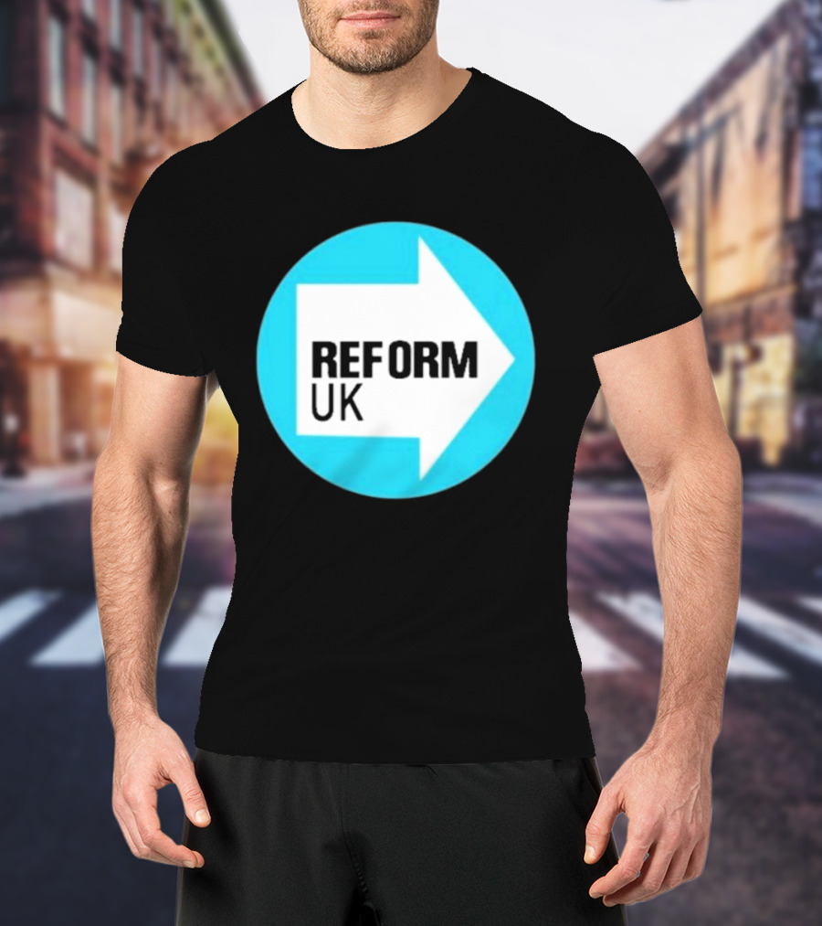 Reform UK Arrow Symbol Blue Circle T-Shirt